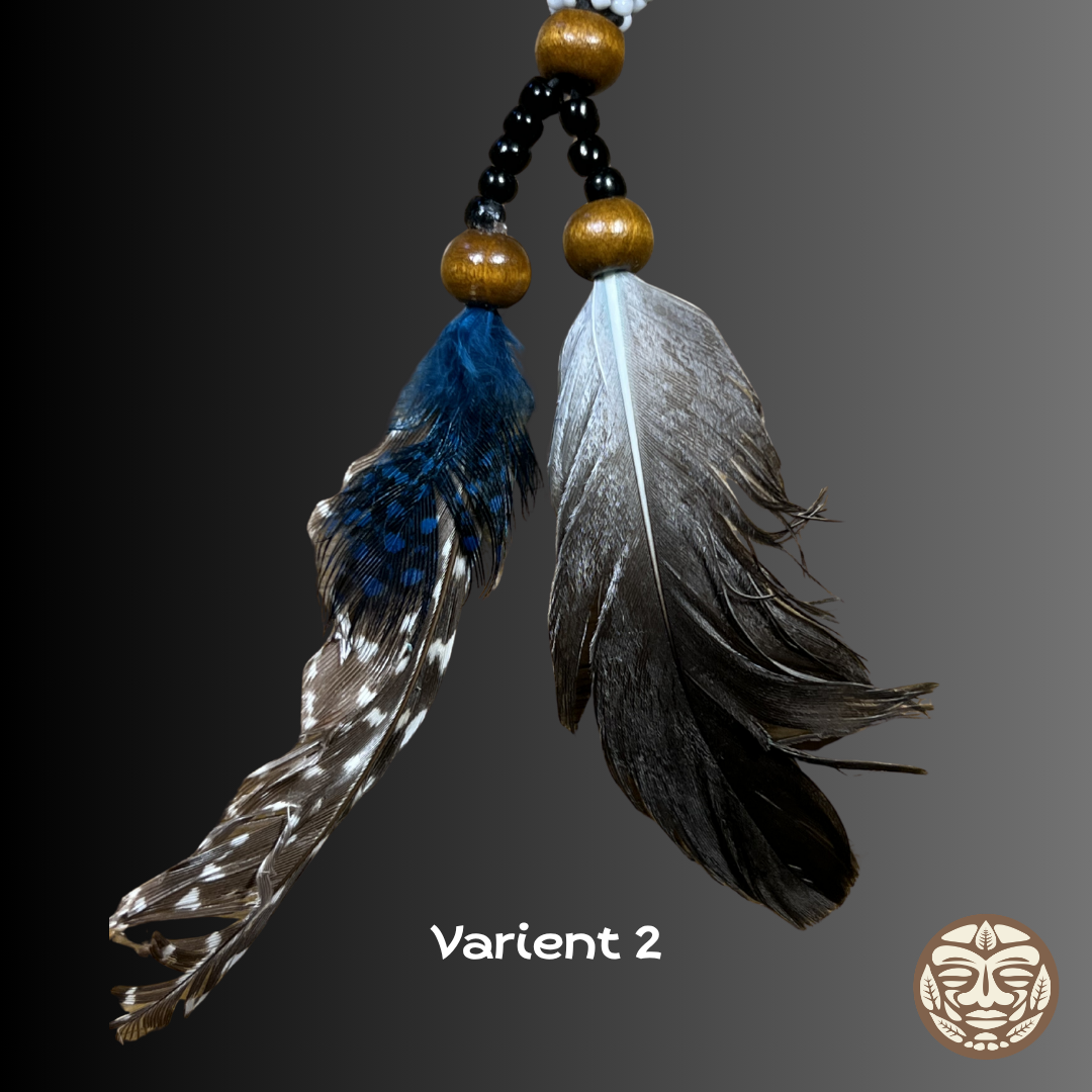 Palo Sangre Kuripe with Amazon Feathers, Artisan Beads & Seeds
