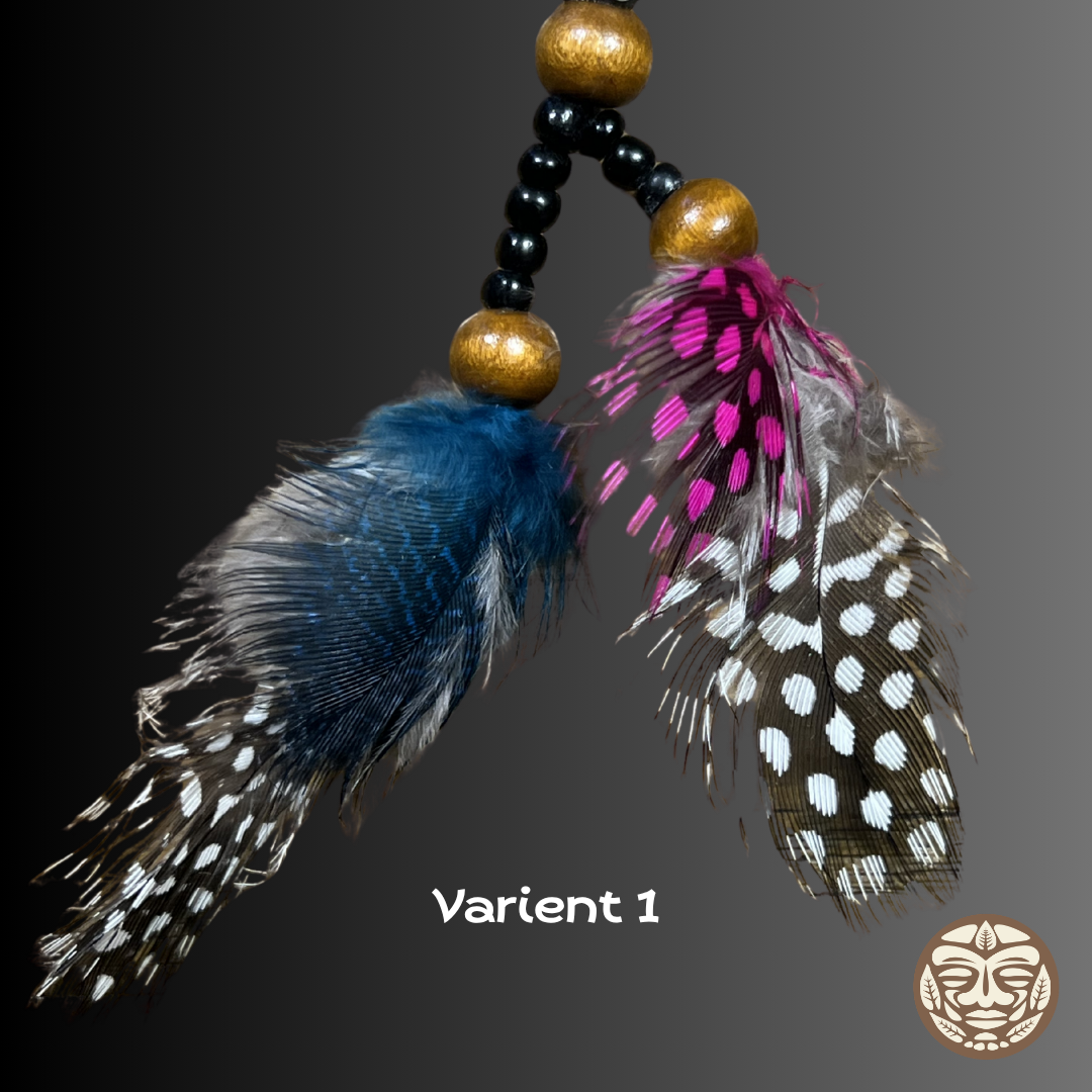 Palo Sangre Kuripe with Amazon Feathers, Artisan Beads & Seeds