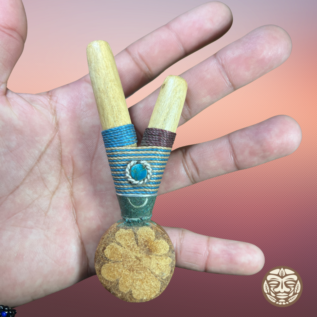 Palo Santo Kuripe with Large Ayahuasca Base & Chambira Wrap